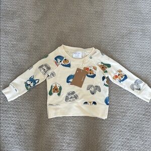 Baby Cream Dog Print Sweatshirt from Angel Dear